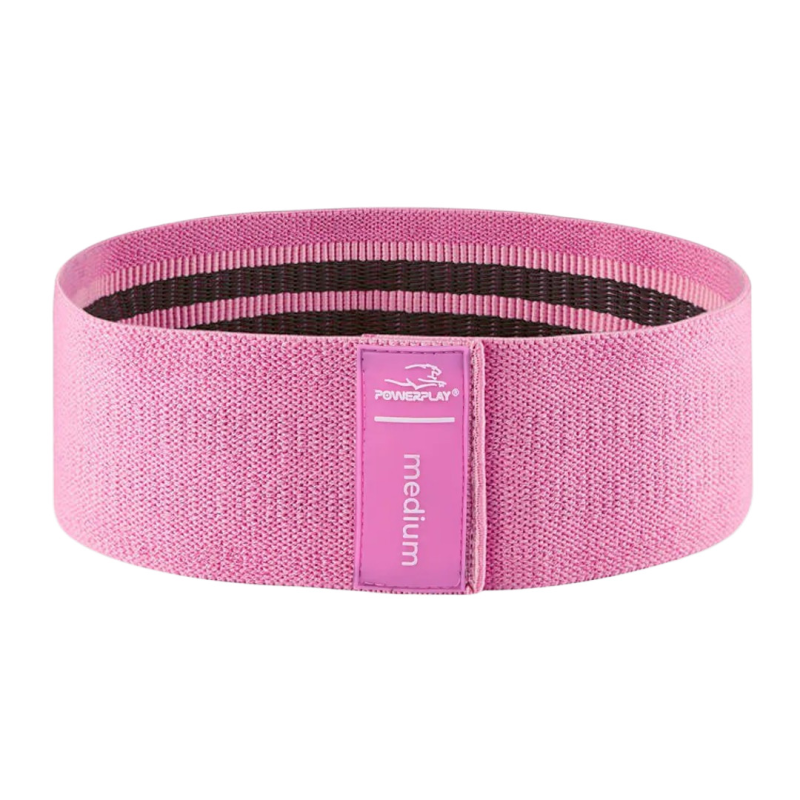 Тканева гумка для фітнесу та спорту PowerPlay 4111 Hip Band M Medium Рожева (d_76cm)