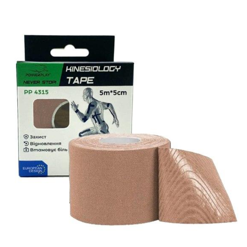 Кінезіологічний тейп PowerPlay 4315 Бежевий  5cм*5м