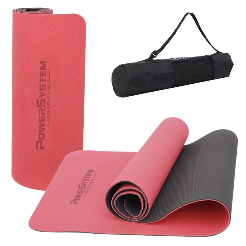 Килимок для йоги та фітнесу Power System PS-4060 TPE Yoga Mat Premium  Red (183х61х0.6)