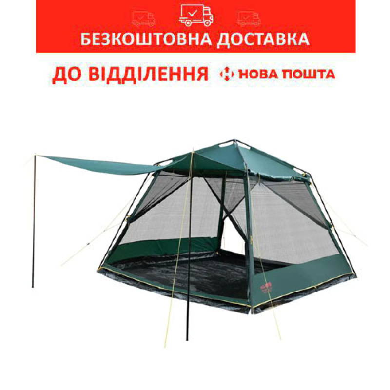 Палатка шатро туристична Tramp Bungalow Lux (v2) Зелене TRT-085
