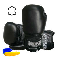 Боксерські рукавиці PowerPlay 3087 Magnum Чорні [натуральная кожа] 18 унций