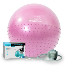 М“яч для фітнесу (фітбол) напівмасажний PowerPlay 4003 Ø65 cm Gymball  Ліловий + помпа