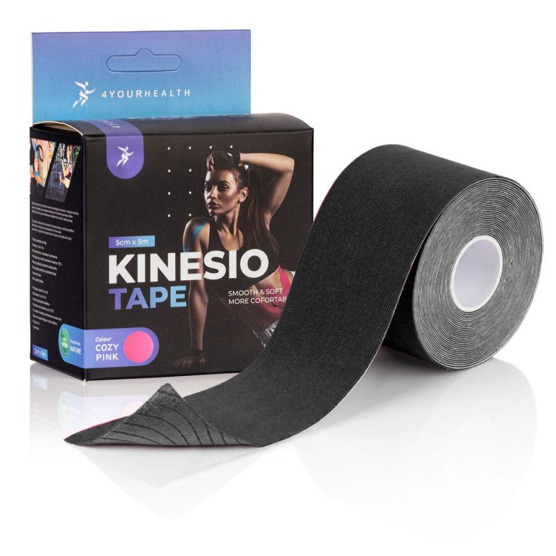 Кінезіологічний тейп 4yourhealth Kinesio Tape 5cm*5m Чорний Кінезіологічний тейп 4yourhealth Kinesio Tape 5cm*5m Чорний