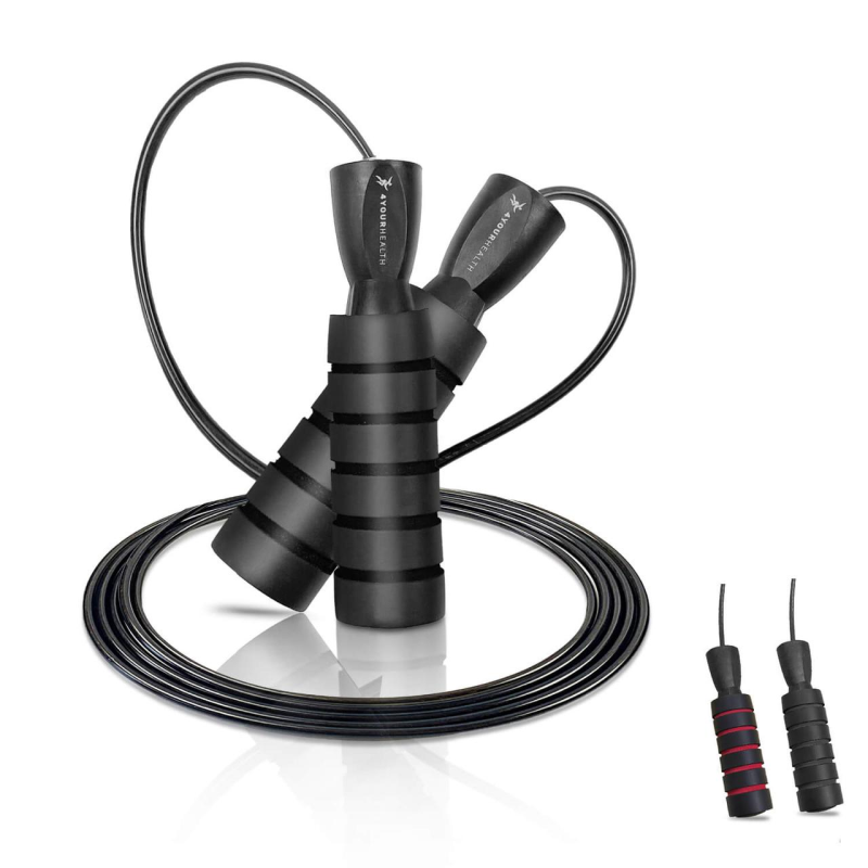 Скакалка швидкісна з протиковзкими ручками 4yourhealth 2.5m. Premium Jump Rope 2488 Чорна Скакалка швидкісна з протиковзкими ручками 4yourhealth 2.5m. Premium Jump Rope 2488 Чорна