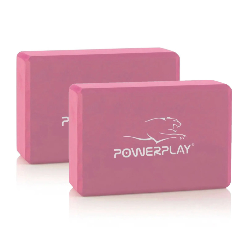 Блок для йоги 2 шт. (пара) PowerPlay 4006 Yoga Brick EVA Рожеві