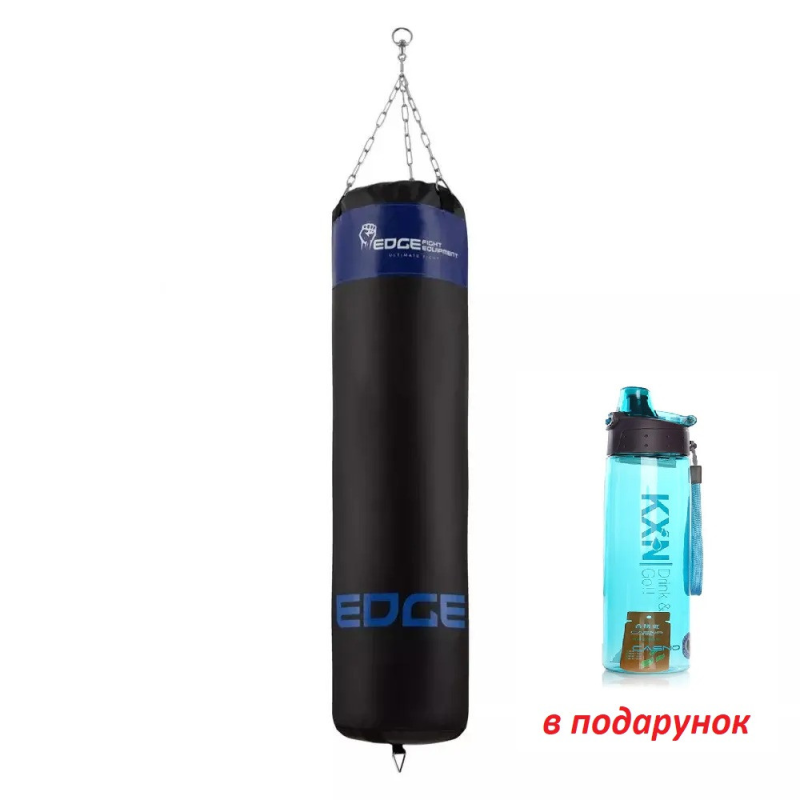 Боксерський мішок EDGE Lords 140*40см. вага 40 кг. EWW наповнений Black/Blue