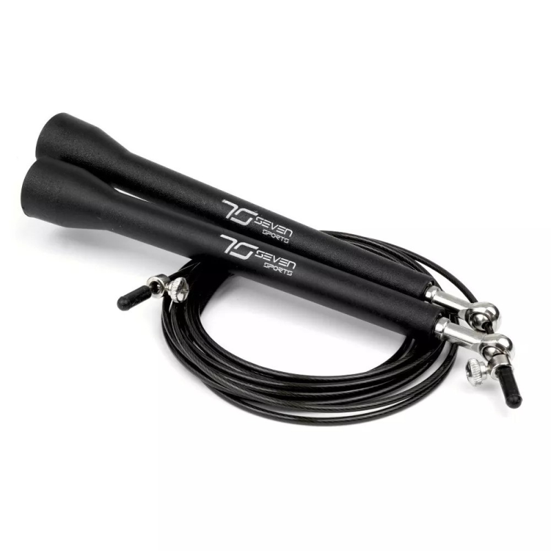 Скакалка швидкісна 7SPORTS Elite Rope 3м. металева на підшипниках SK-5 чорна Скакалка швидкісна 7SPORTS Elite Rope 3м. металева на підшипниках SK-5 чорна