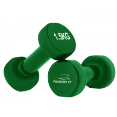 Гантель вінілова PowerPlay 4125 Achilles 2*1.5 кг. Зелені (2шт.)