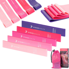 Фітнес резинки набір із 5шт. 4yourhealth Mini Band Fitness 2662 (від 1 до 20кг.) рожевий