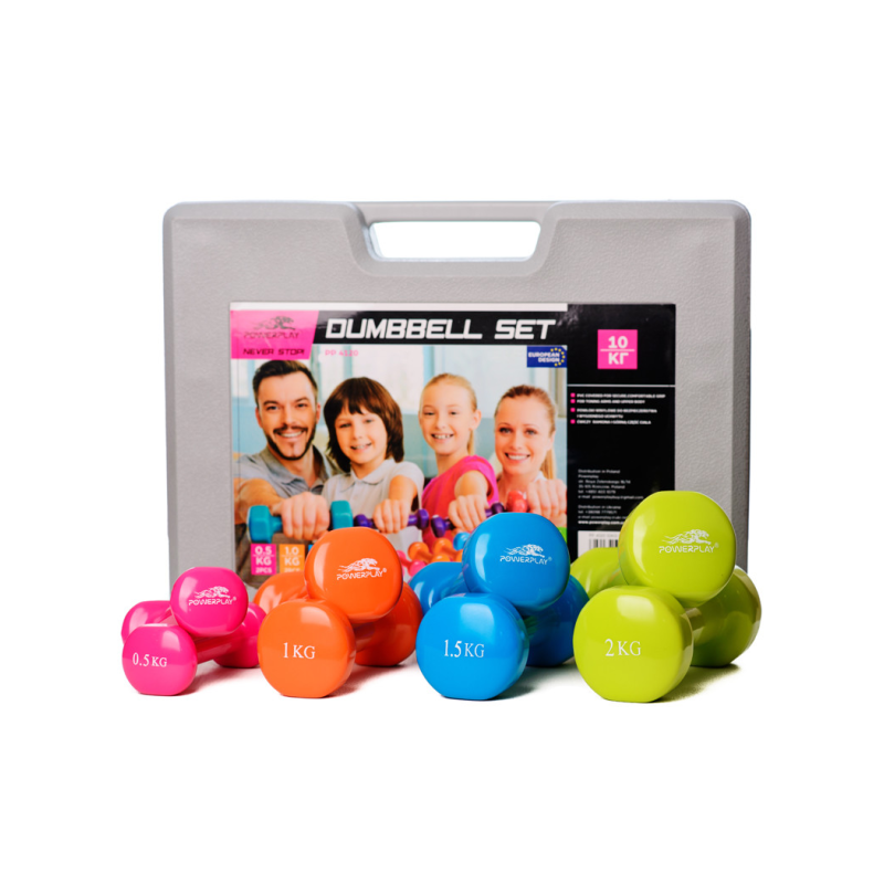 Набір гантелей в кейсі 10 кг. PowerPlay 4120