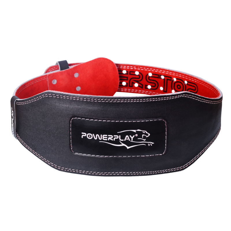 Пояс для важкої атлетики PowerPlay 5053 шкіряний Чорно-Червоний XL
