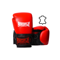 Боксерські рукавиці PowerPlay 3015 Червоні (натуральна шкіра) 12 унцій