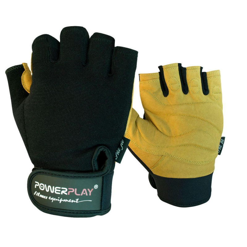 Рукавички для фітнесу PowerPlay 1574 Чорно-Коричневі XL
