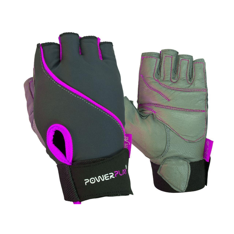 Рукавички для фітнесу PowerPlay 1725 A жіночі Сіро-Фіолетові M