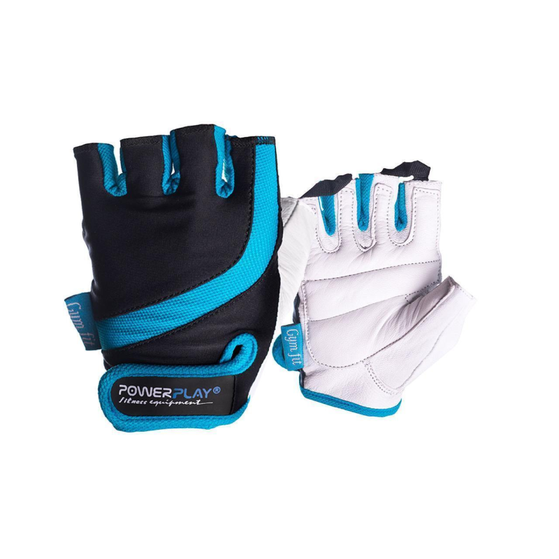 Рукавички для фітнесу PowerPlay 2311 жіночі Чорно-Блакитні M