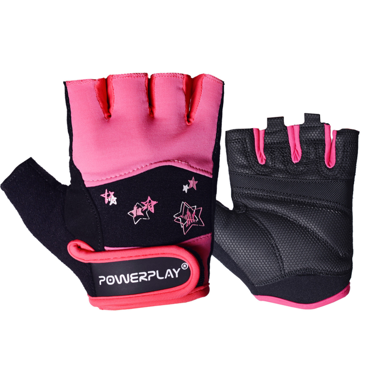 Рукавички для фітнесу PowerPlay 3492 жіночі Чорно-Рожеві M