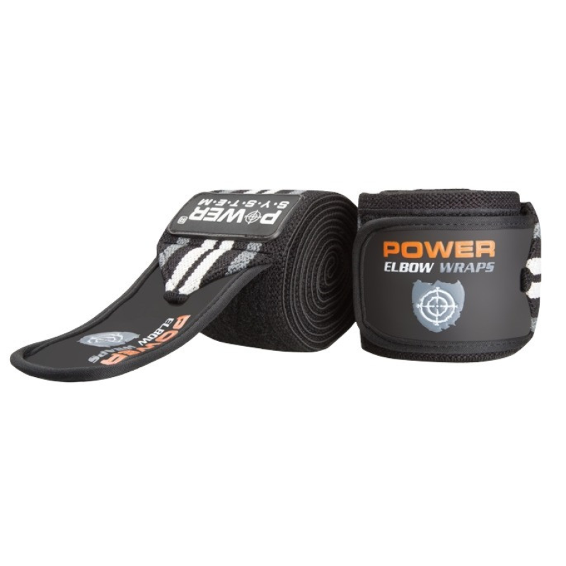 Бинти на лікоть Power System PS-3600 Elbow Wraps Grey/Black(пара)