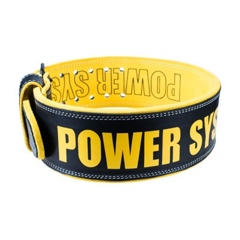 Пояс для пауерліфтингу Power System PS-3830 Power Beast шкіряний Black/Yellow XL