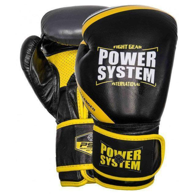 Боксерські рукавиці Power System PS 5005 Challenger Black/Yellow 14 унцій