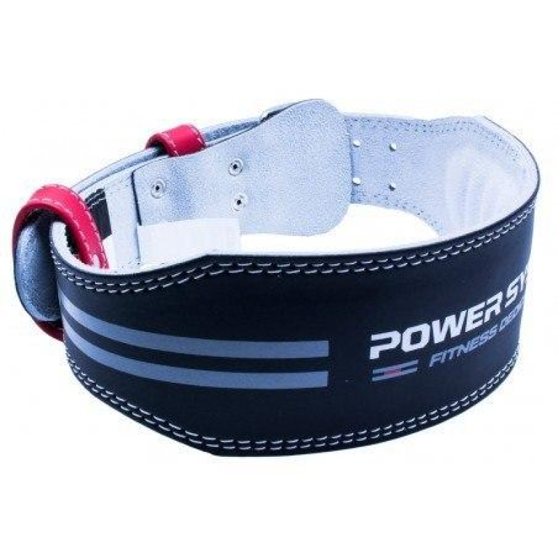 Пояс для важкої атлетики Power System PS-3260 Fitness Dedication шкіряний Black/Red M