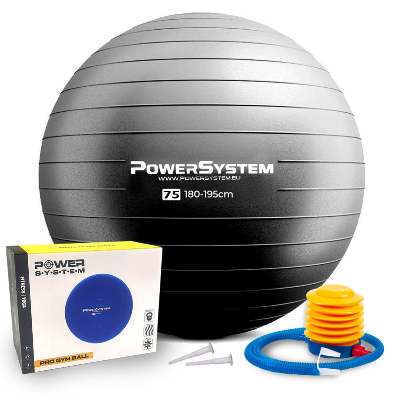 М“яч для фітнесу (фітбол) Power System PS-4013 Ø75 cm PRO Gymball Black