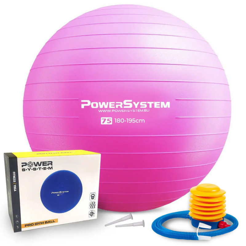 М“яч для фітнесу (фітбол) Power System PS-4013 Ø75 cm PRO Gymball Pink