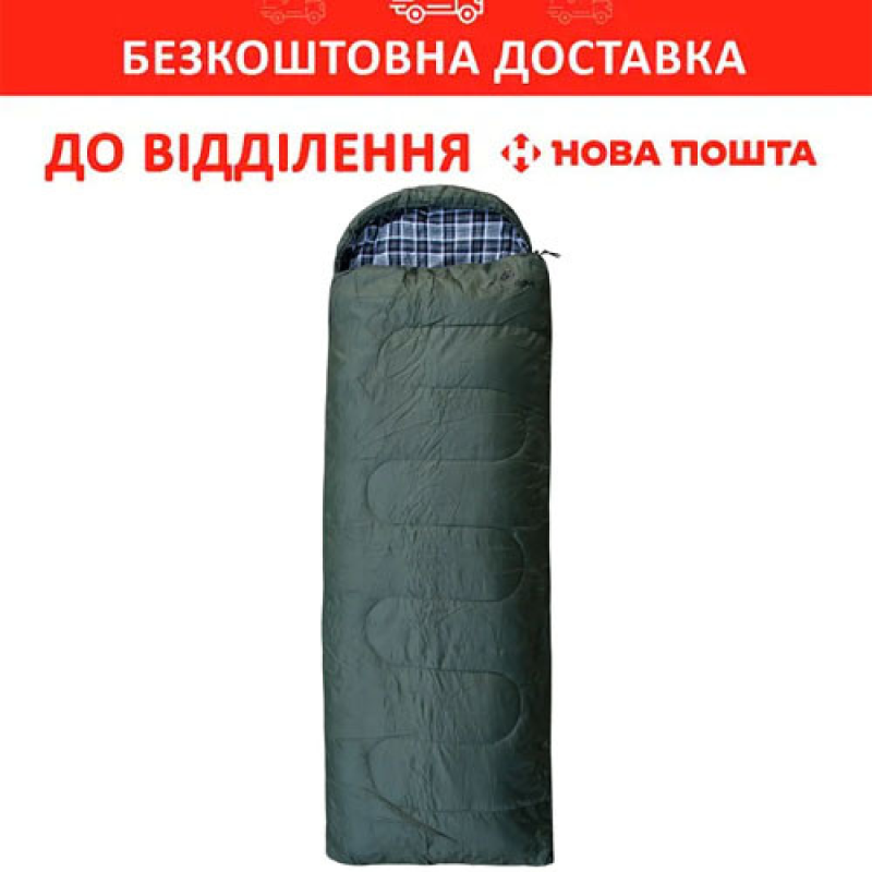 Спальний мішок Totem Ember Plus XXL ковдра з капюш лівий olive 190/90 (+10/+5/-5 °С)(UTTS-015-L)