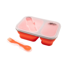 Контейнер TRAMP складний силіконовий на 2 відсіки 900мл (з ложкою-виделкою), Помаранчевий (TRC-090-orange)