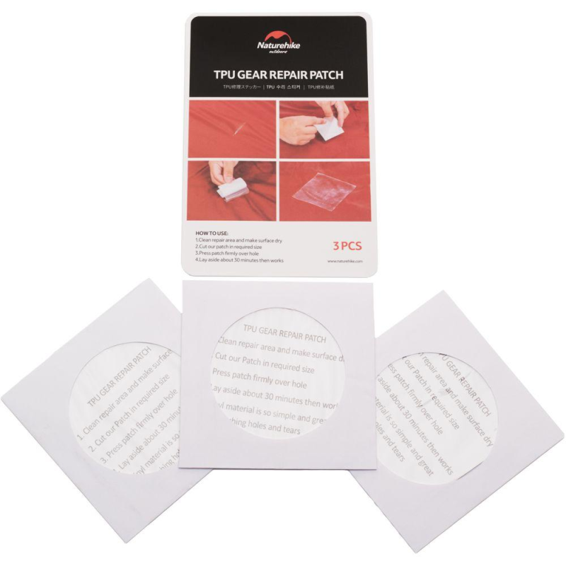 Набір латок Naturehike NH GR patch NH19PJ086, 3 шт 7*7см, прозорі Набір латок Naturehike NH GR patch NH19PJ086, 3 шт 7*7см, прозорі