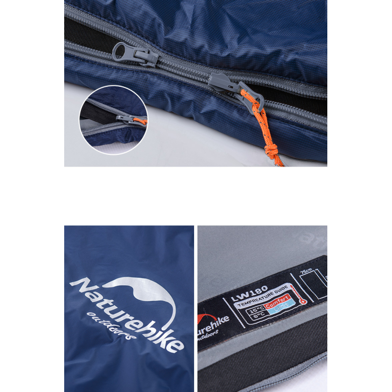 Спальник надлегкий Naturehike Ultra light LW 180 NH15S003-D, (20°C), p-p M, лівий, блакитний Спальник надлегкий Naturehike Ultra light LW 180 NH15S003-D, (20°C), p-p M, лівий, блакитний