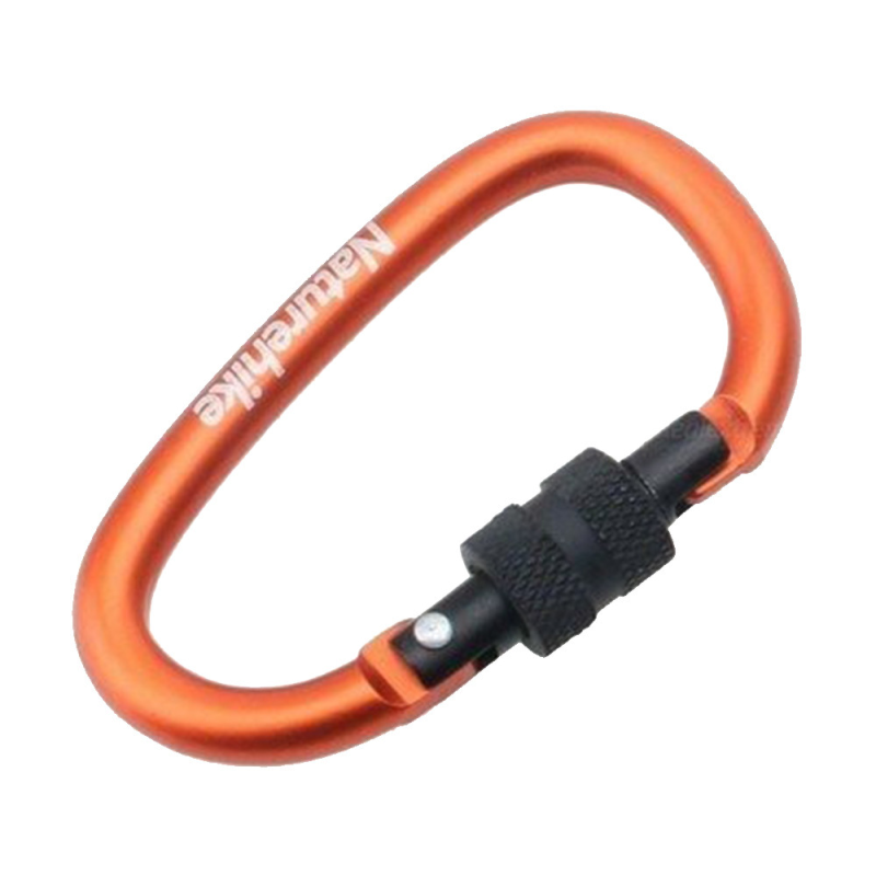 Карабін алюмінієвий з муфтою  Naturehike D-type 80 мм NH15A008-D, помаранчевий