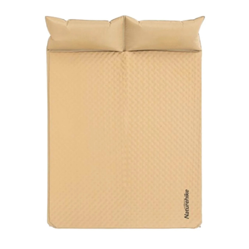 Килимок самонадувний двомісний з подушкою Naturehike NH18Q010-D, 25 мм, бежевий Килимок самонадувний двомісний з подушкою Naturehike NH18Q010-D, 25 мм, бежевий