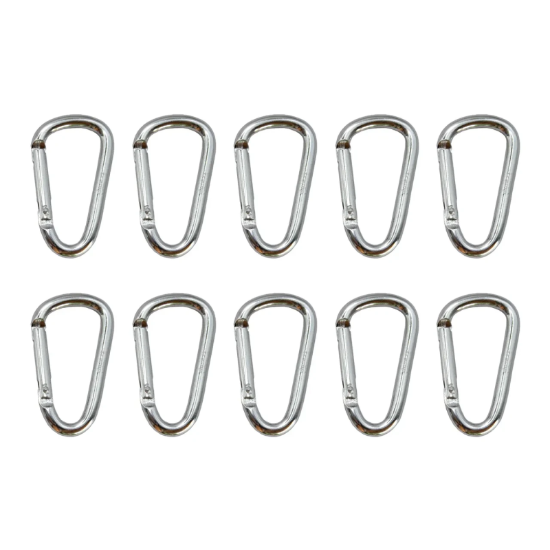 Набір карабінів алюмінієвих Трамп 10 шт розмір 6 см, без муфти, сріблястий UTRA-300-silver