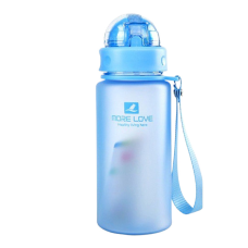 Пляшка для води CASNO 400 мл MX-5028 More Love Блакитна з соломинкою