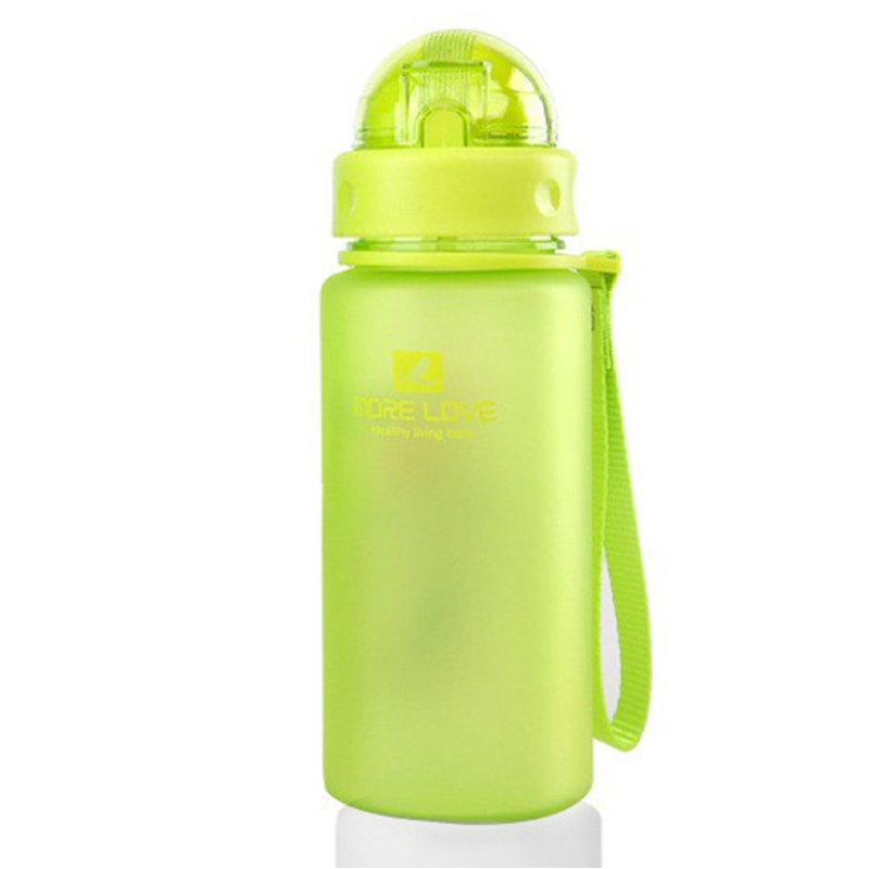 Пляшка для води CASNO 400 мл MX-5028 More Love Зелена з соломинкою