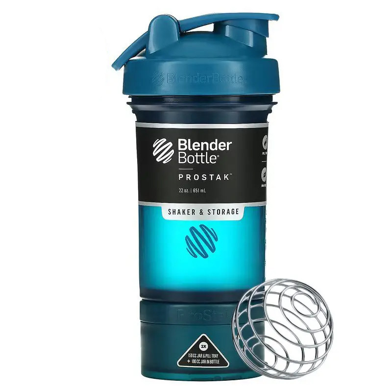 Шейкер спортивний BlenderBottle ProStak 22oz/650ml з 2-ма контейнерами Navy