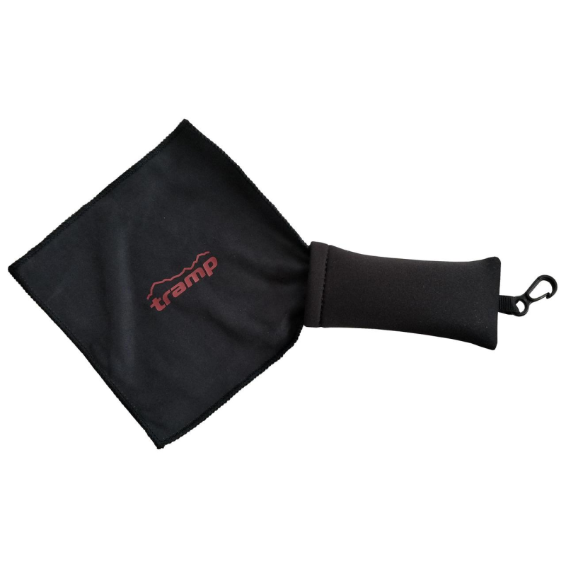 Серветка з мікрофібри з неопреновим пластиковим чохлом і карабіном Tramp TRA-255