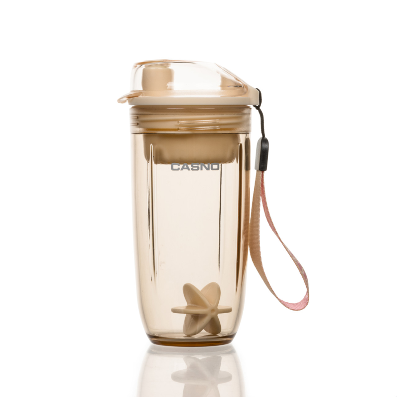 Шейкер спортивний Casno 400 мл KXN-1232 з пластиковим вінчиком Жовтий