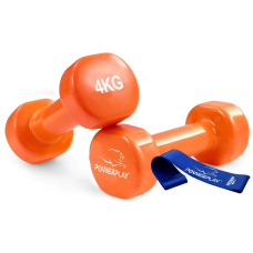 Гантелі вінілові PowerPlay 4125 Achilles 2*4 кг. Помаранчеві (пара - 2шт.)