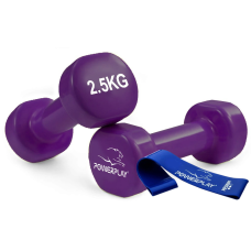 Гантелі вінілові PowerPlay 4125 Achilles 2*2.5 кг. Фіолетові (пара - 2шт.)