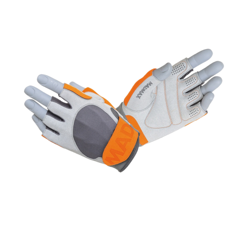 Рукавички для фітнесу MadMax MFG-850 Crazy Grey/Orange S
