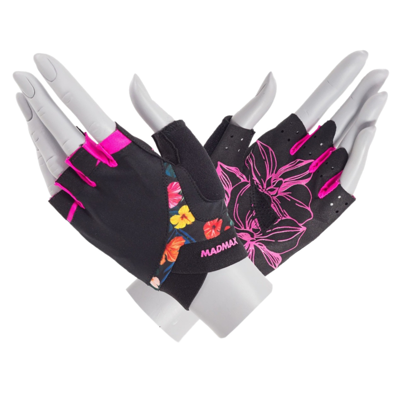 Рукавички для фітнесу MadMax MFG-770 Flower Power Gloves Black/Pink S Рукавички для фітнесу MadMax MFG-770 Flower Power Gloves Black/Pink S