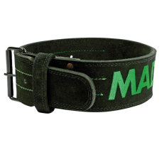 Пояс для важкої атлетики MadMax MFB-301 Suede Single Prong шкіряний Black/Green M
