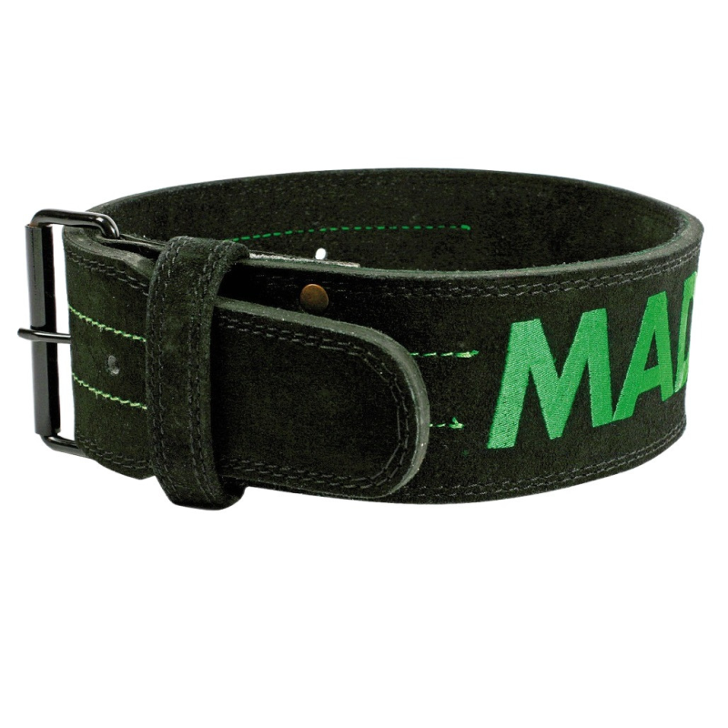 Пояс для важкої атлетики MadMax MFB-301 Suede Single Prong шкіряний Black/Green XL Пояс для важкої атлетики MadMax MFB-301 Suede Single Prong шкіряний Black/Green XL