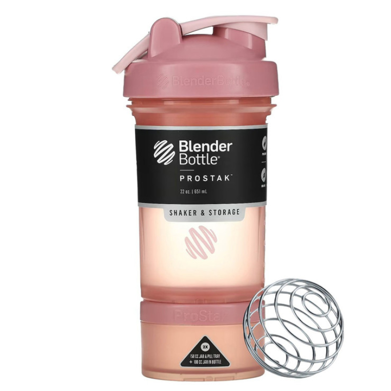 Шейкер спортивний BlenderBottle ProStak 22oz/650ml с 2-мя контейнерами Rose_Pink