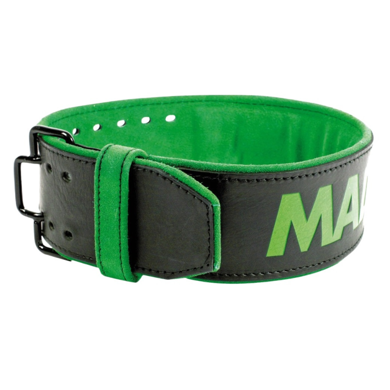 Пояс для важкої атлетики MadMax MFB-302 Quick Release Belt  шкіряний Black/Green M