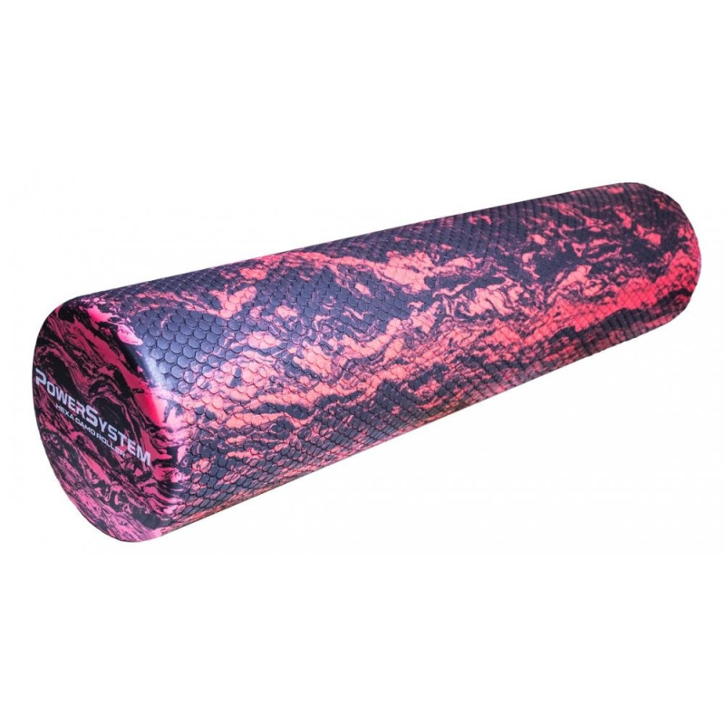 Масажний ролик (роллер) гладкий Power System PS-4089 Hexa Camo Roller Black/Red (60x15см.)