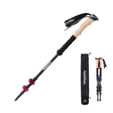 Трекінгові палиці Naturehike NH20DS003, 135 см, чорний/червоний, 2 шт
