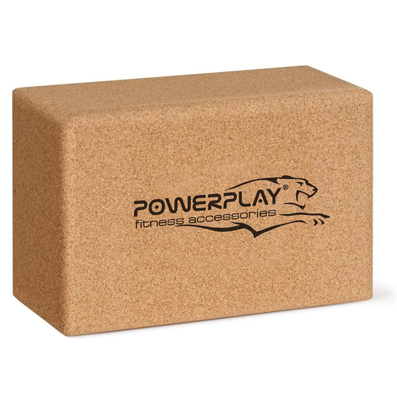 Блок для йоги PowerPlay PP_4006 з пробкового дерева Cork Yoga Block (1шт.)