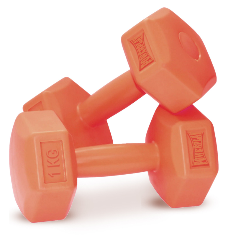 Гантелі композитні PowerPlay 4124 Hercules 2*1 кг. Помаранчеві  (пара - 2шт.)